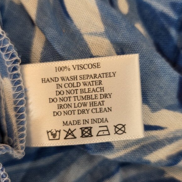 America & Beyond Dress Womens XL Blue White Floral Maxi Boho Wrap New Viscose - Picture 13 of 16